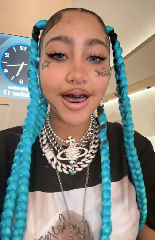 12-Year-Old North West Show Off Her Face Tattoo, Grill, And Septum Ring [Photos]