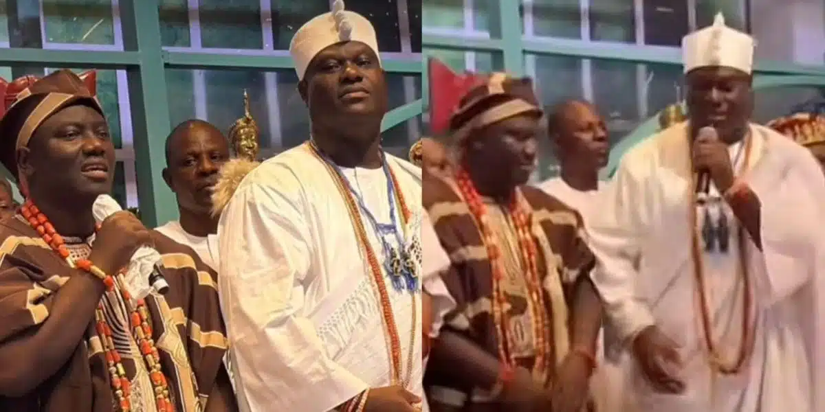 Awkward Moment Between Ooni Of Ife And Alaafin Of Oyo At Birthday Party In Lagos [Video]