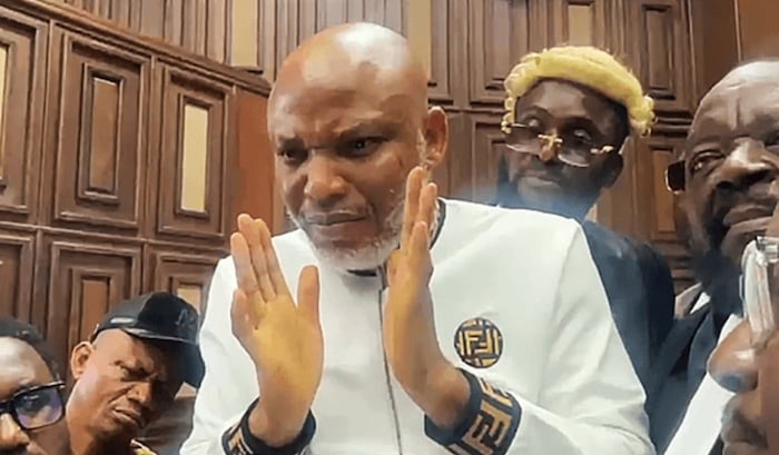 Nnamdi Kanu Refuses To Open Defence, Tells Court There’s No Charge Against Him
