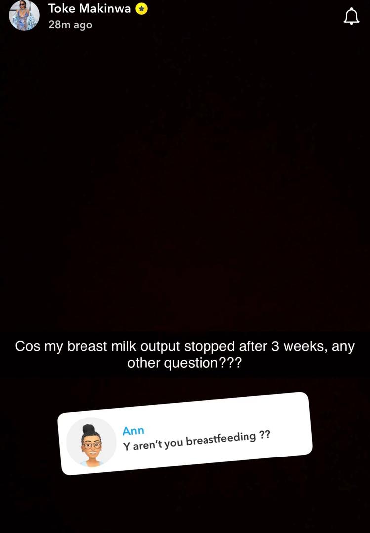 Toke Makinwa Reveals Why She Stopped Breastfeeding Her Daughter After 3 Weeks 2 Toke Makinwa Reveals Why She Stopped Breastfeeding Her Daughter After 3 Weeks