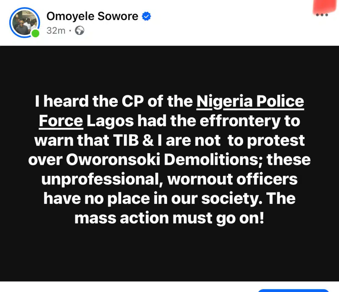 Sowore Announces New Protest Hours After His Detention Over #FreeNnamdiKanuNow 2 Sowore Announces New Protest Hours After His Detention Over #FreeNnamdiKanuNow