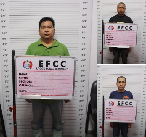 EFCC Arraigns Three Foreigners Over Alleged N12 Billion Oil Theft In Lagos