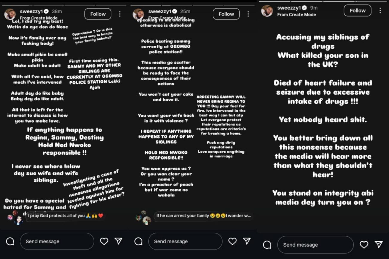 "Your Son Died Of Drug Overdose In UK" - Regina Daniels Brother Sweezy Drags Ned Nwoko