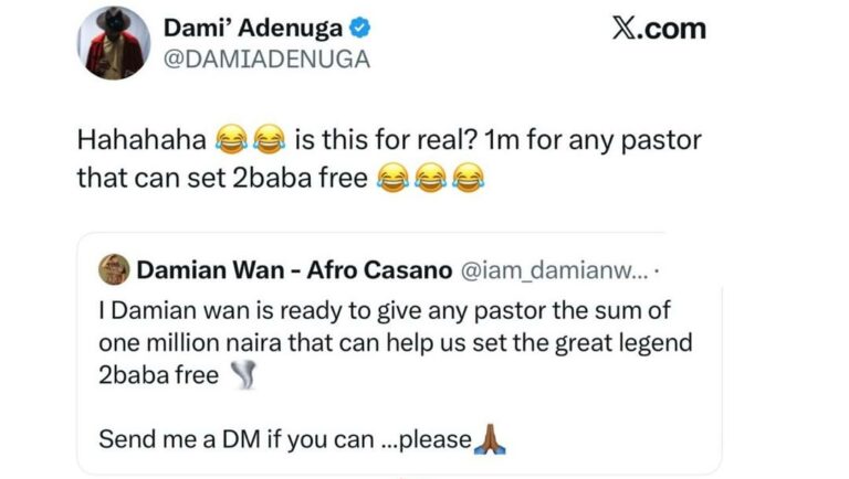 Damian Offers N1million Reward To Any Pastor Who Can Set 2face Free From Natasha