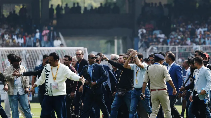 Angry Fans Vandalise India Stadium After Lionel Messi’s Abrupt Exit [Photos]