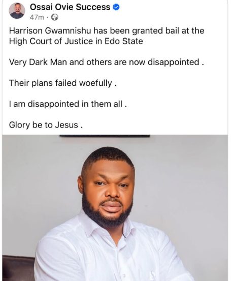 Harrison Gwamnishu Granted Bail After His Arrest Over Ransom Controversy 2 Harrison Gwamnishu Granted Bail After His Arrest Over Ransom Controversy