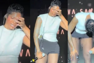 Watch The Moment Tiwa Savage Broke Down In Tears While Performing ‘Somebody’s Son’ [Video]