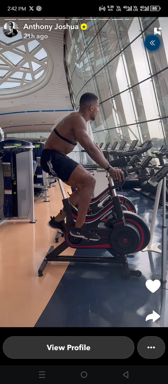 Anthony Joshua Returns To Training Weeks After Tragic Car Accident [Photos]