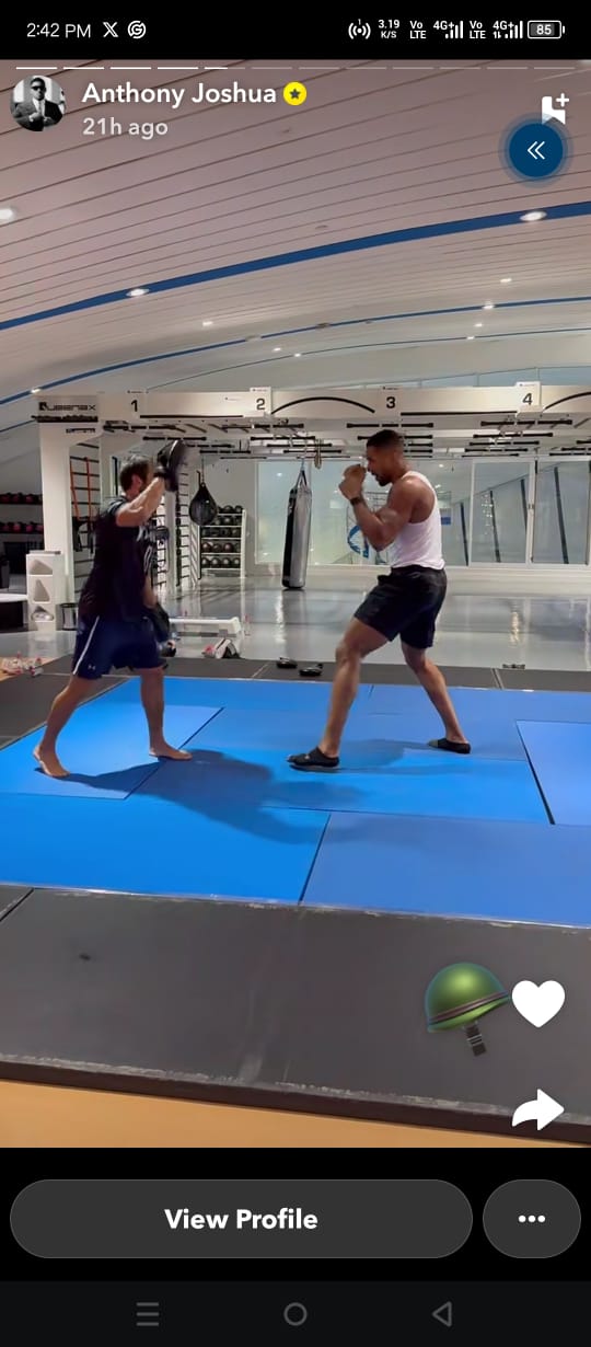 Anthony Joshua Returns To Training Weeks After Tragic Car Accident [Photos]