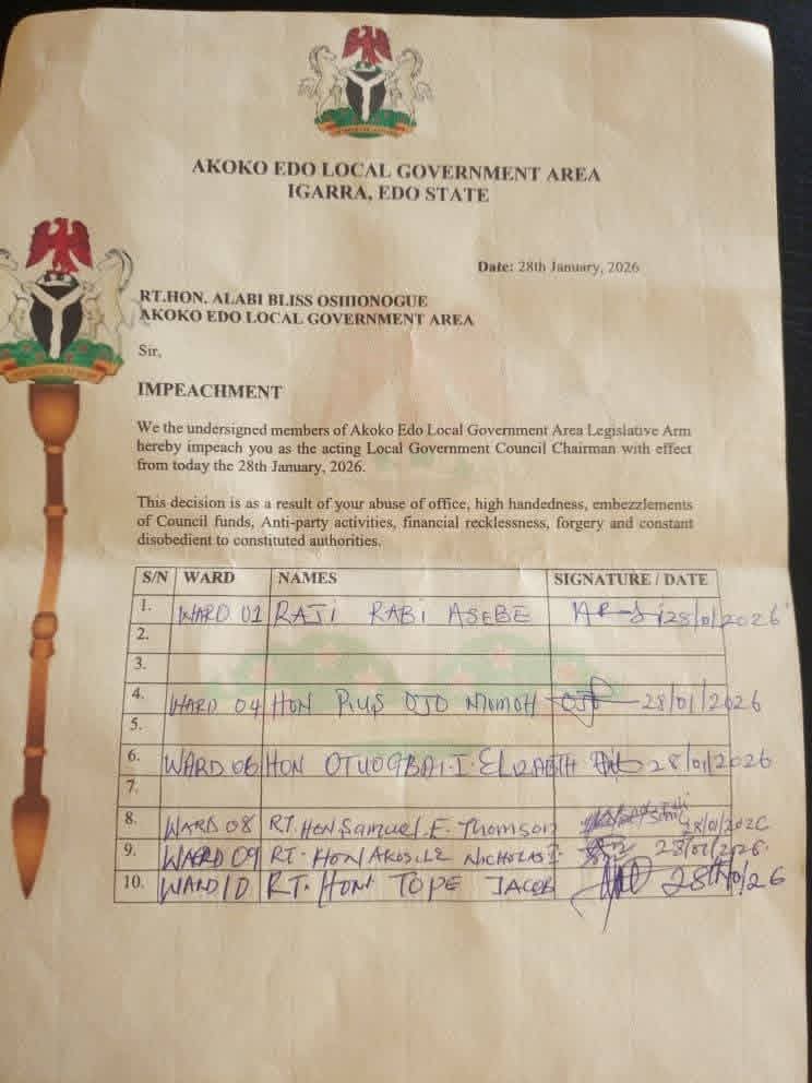 Edo LGA Chairman Booed Out Of Office After Being Impeached 2 Edo LGA Chairman Booed Out Of Office After Being Impeached