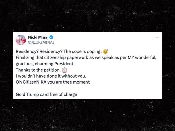 Nicki Minaj Flaunts Trump Gold Card She Received For Praising President