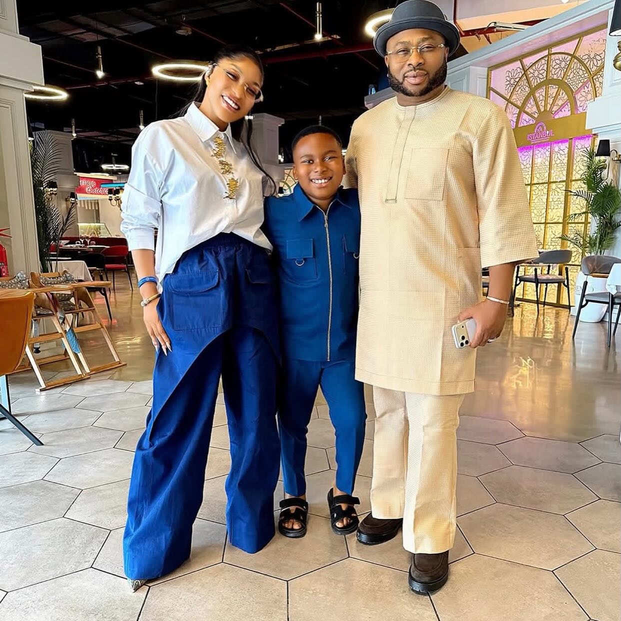 Olakunle Churchill Celebrities Reunion With Son, Commends Tonto Dikeh [Photos]