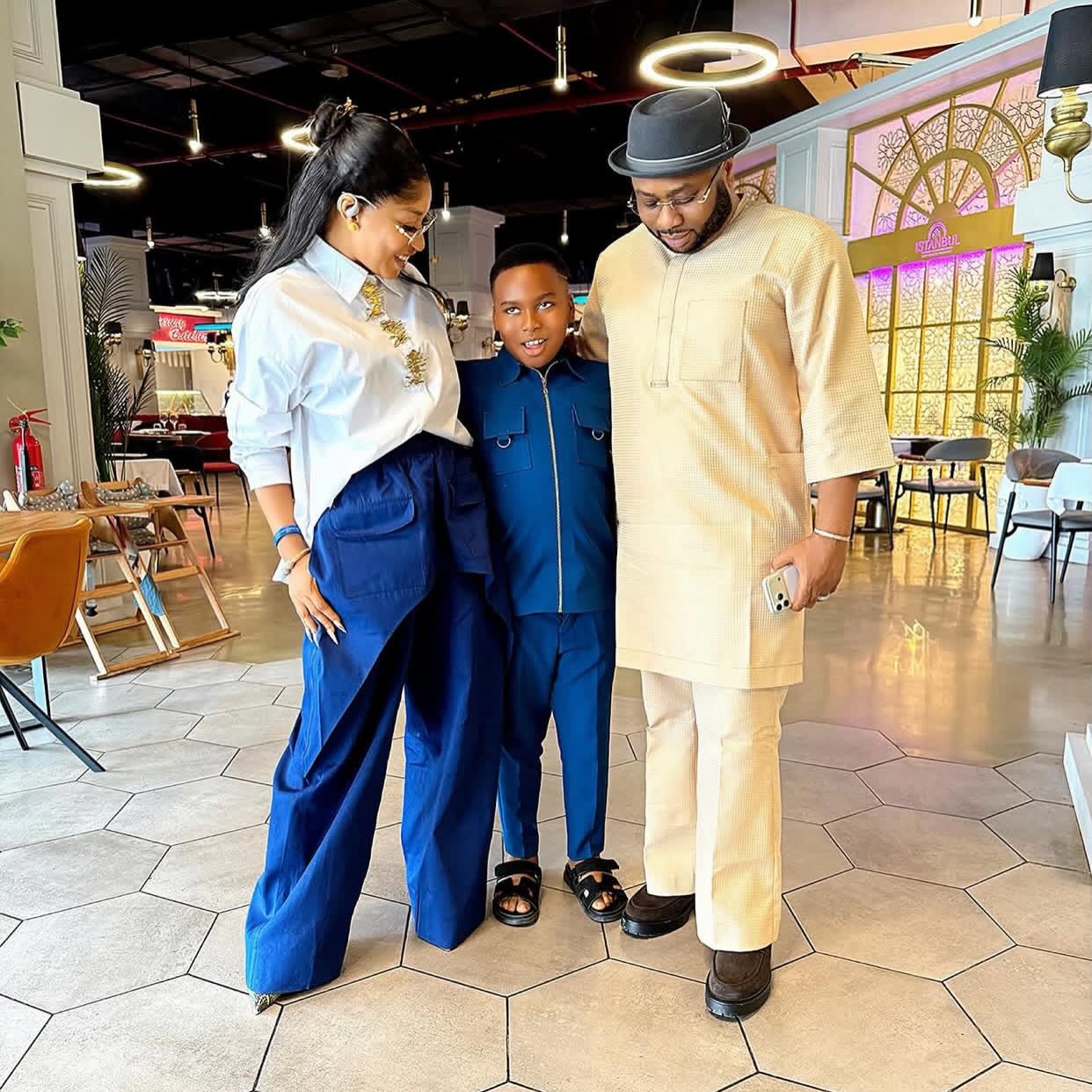 Olakunle Churchill Celebrities Reunion With Son, Commends Tonto Dikeh [Photos]