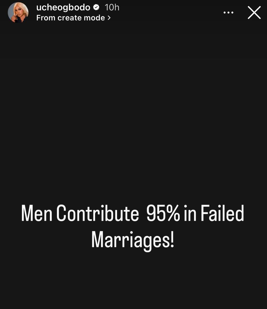 Actress Uche Ogbodo Reveals Why Men Are 95% Responsible For Failed Marriages