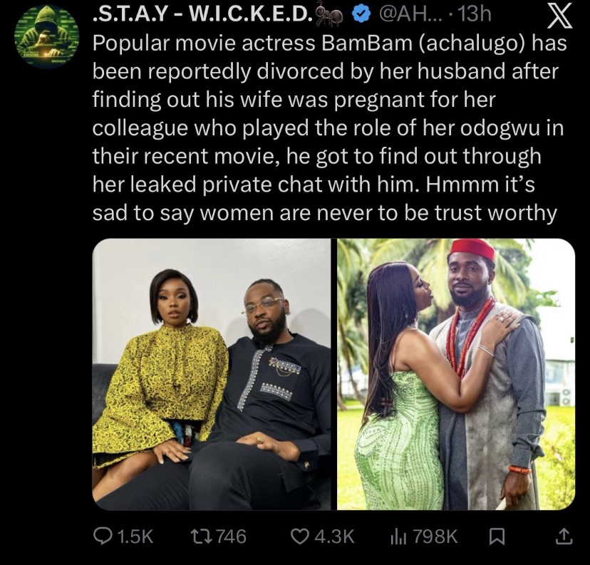 Uzor Arukwe Vows To Sue Those Linking Him To Bambam’s Marriage Crisis With Teddy A
