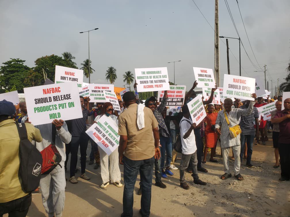 Distillers Protest ‘Sealing Of Companies’ Over Sachet Alcohol Ban [Photos]