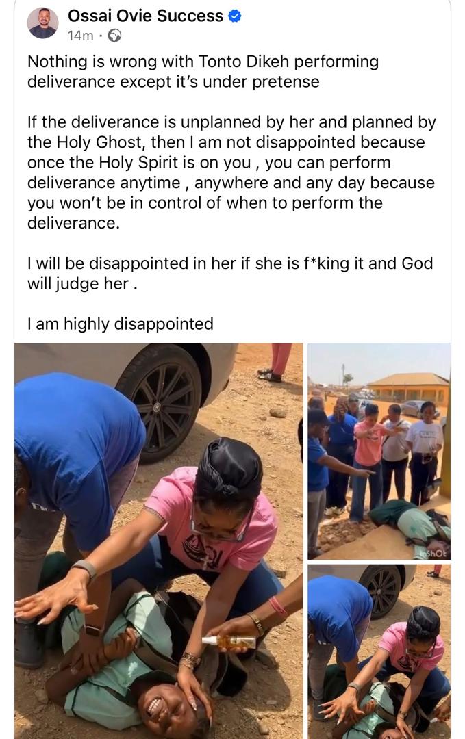 Ossai Ovie Defends Tonto Dikeh After She Performed Deliverance On School Girl