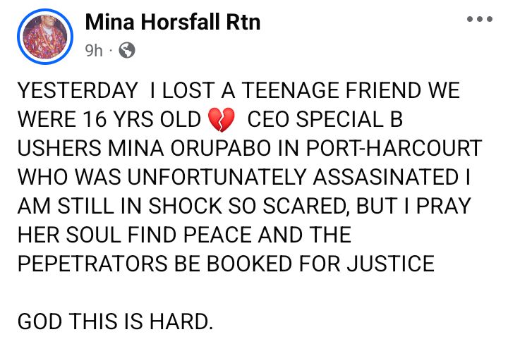 Port Harcourt Event Planner Mina Orupabo Reportedly Shot Dead By Gunmen