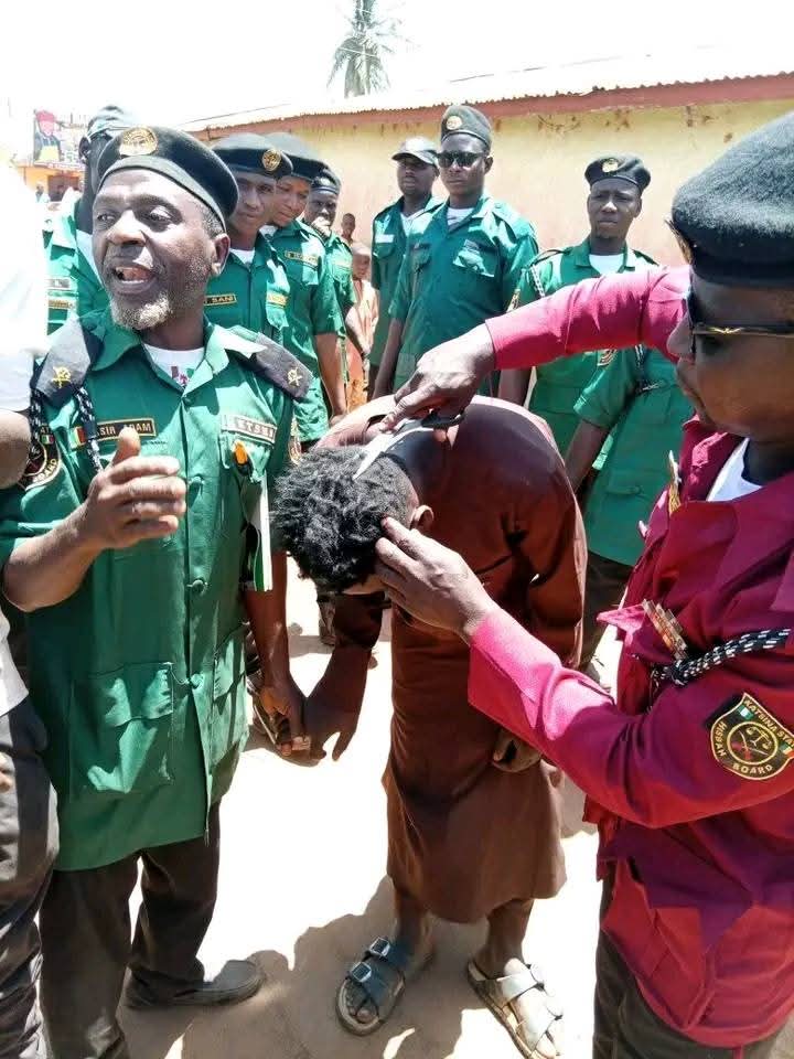 Hisbah Police Shave Youths' Hair In Katsina [Photos]