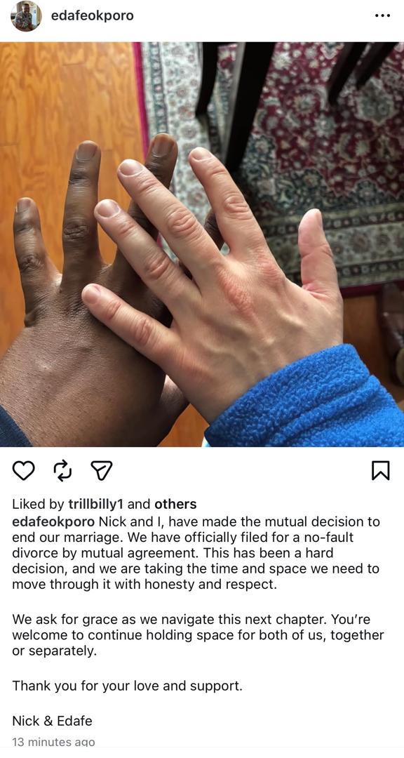 Nigerian Gay Activist Edafe Okporo Announce Divorce From Husband 