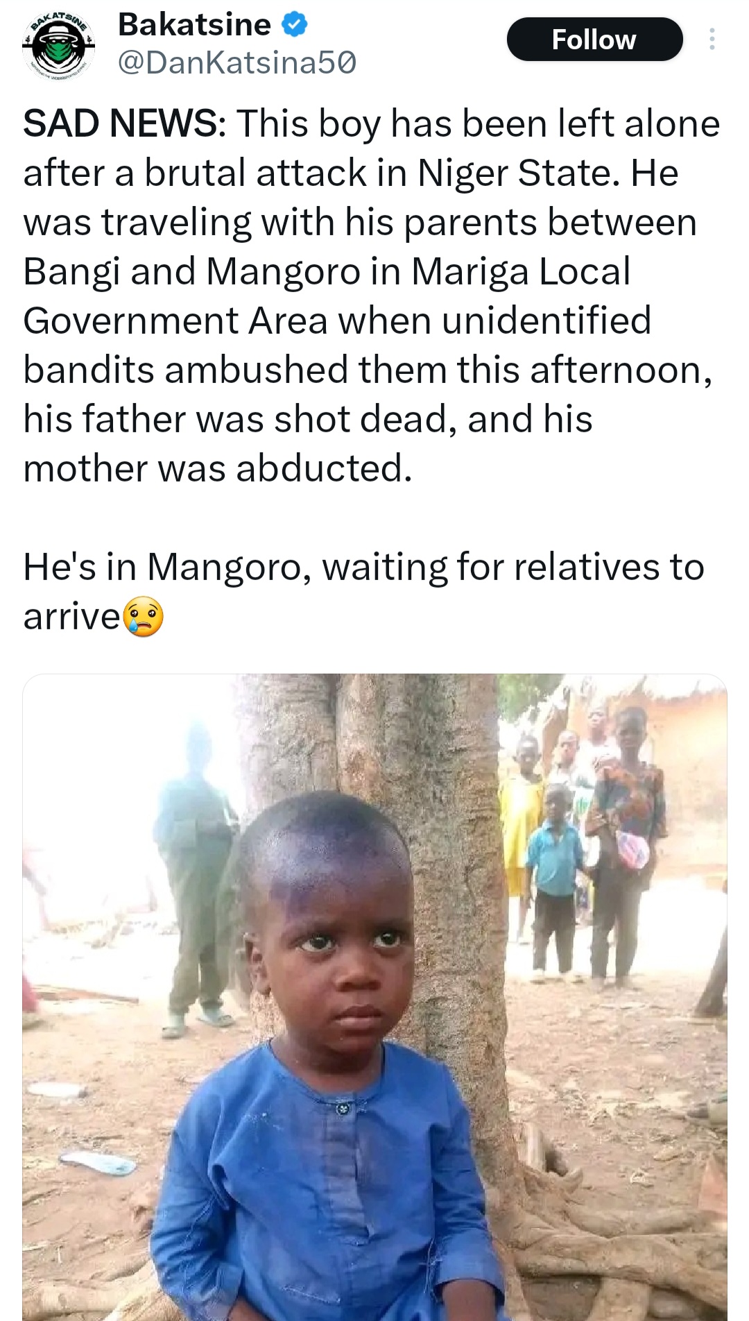 Boy Stranded After Bandits Killed His Father And Abducted His Mother In Niger 2 Boy Stranded After Bandits Killed His Father And Abducted His Mother In Niger
