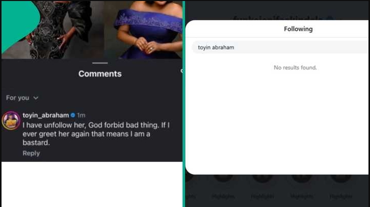 "If I Ever Greet Funke Akindele Again That Means I'm A Bastard" - Toyin Abraham