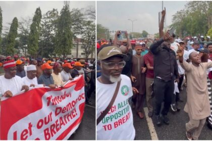 Atiku, Obi, Kwankwaso, Amaechi, Mark, Aregbesola Lead ‘Save Democracy’ Protest