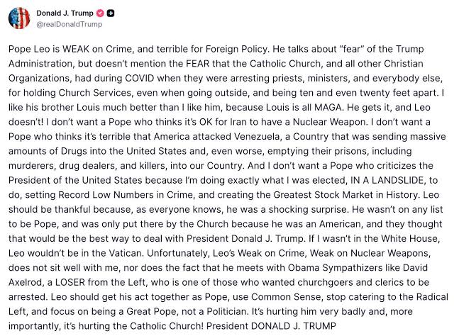 Trump Posts Photo Of Himself As Jesus, Labels Pope Leo ‘Weak’ Over Call For Peace