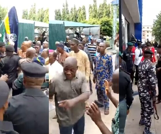 Retired Police Officers Protest At Force Headquarters Over Delayed Pension Payments