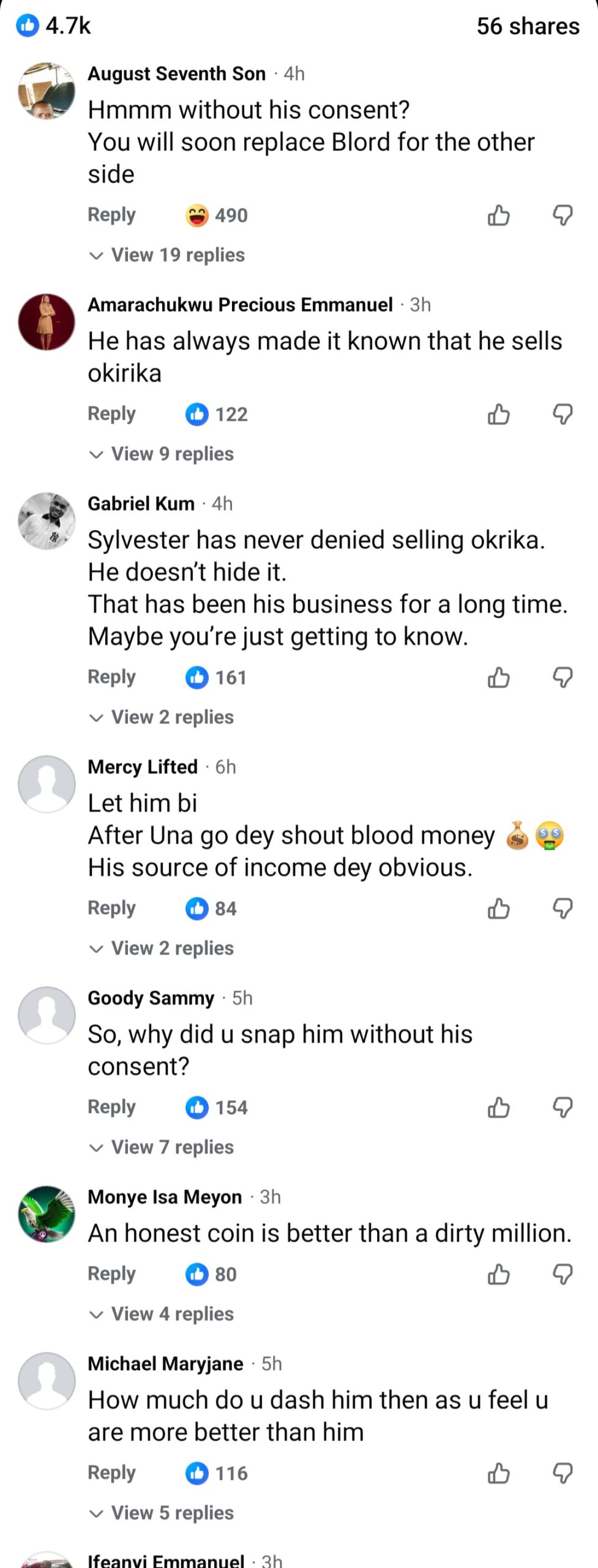 Outrage As Man Shares Photo Of Actor Sylvester Madu Selling Clothes And Eating On Bushy Road