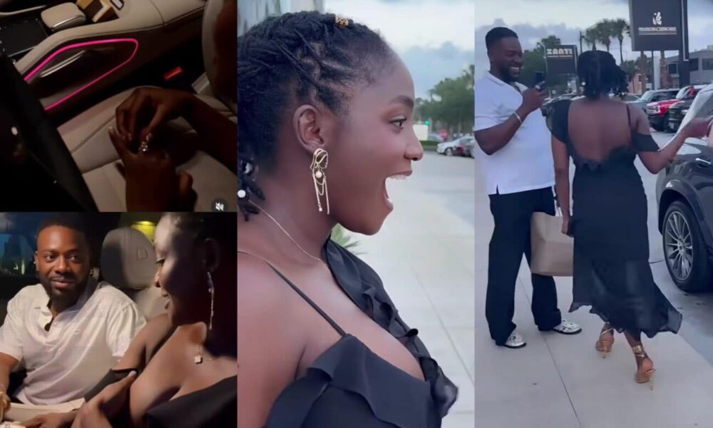 Adekunle Gold Suprises Simi With New Mercedes-Benz And Diamond Ring [Video]
