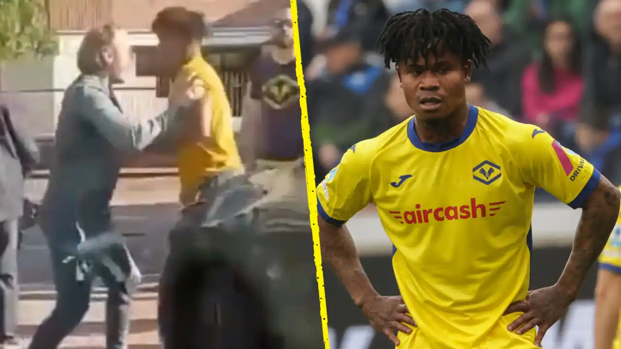 Nigerian Striker Gift Orban Fights With Fan After His Team Lost To AC Milan [Video]