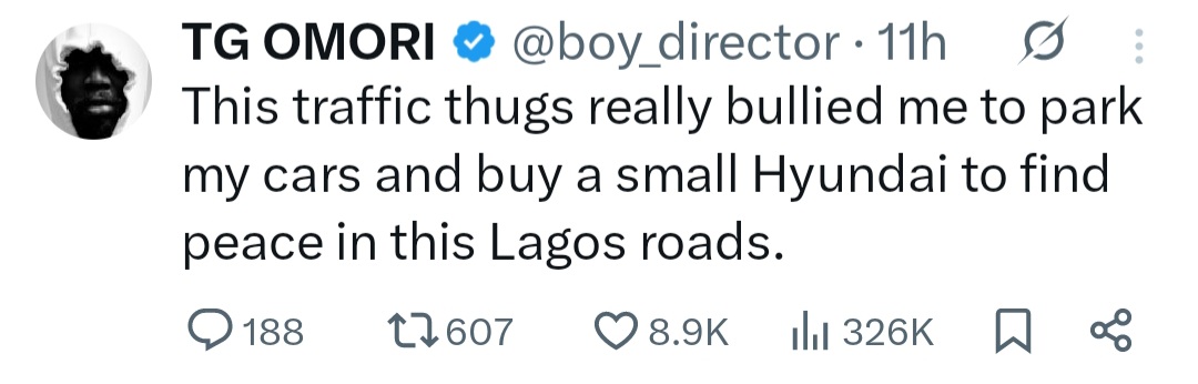 Lagos Thugs Bullied And Made Me To Driving My Expensive Cars - TG Omori