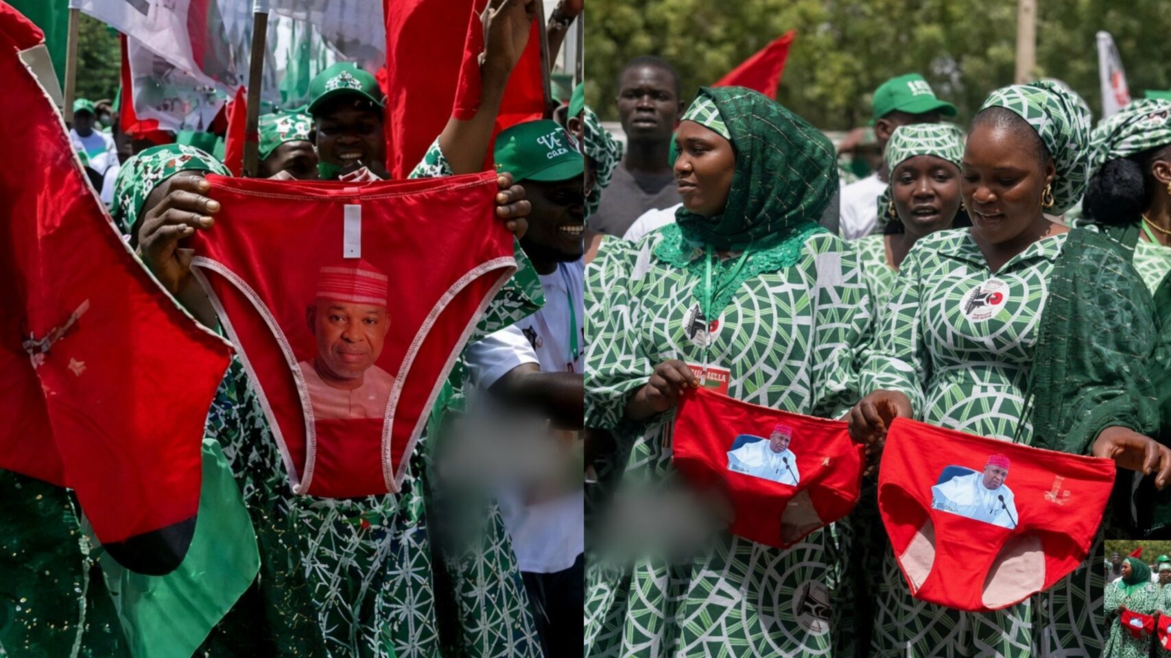 Outrage As Kano Women Receive Underwear Branded With Governor Abba Yusuf’s Face [Video]