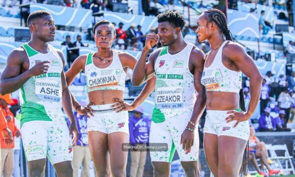Nigeria Breaks African Record In mixed 4x100m, Qualifies For World Athletics Relay