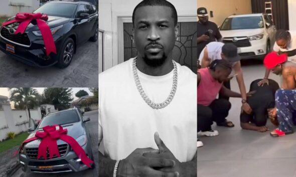 Peter Okoye Surprises His Two Managers With Brand New Mercedes-Benz [Video]