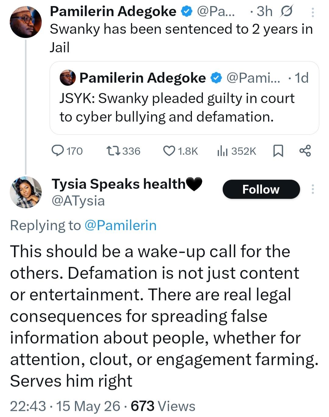 Man Sentenced To 2 Years In Prison For Spreading False Claims About Adekunle Gold And Simi’s Daughter