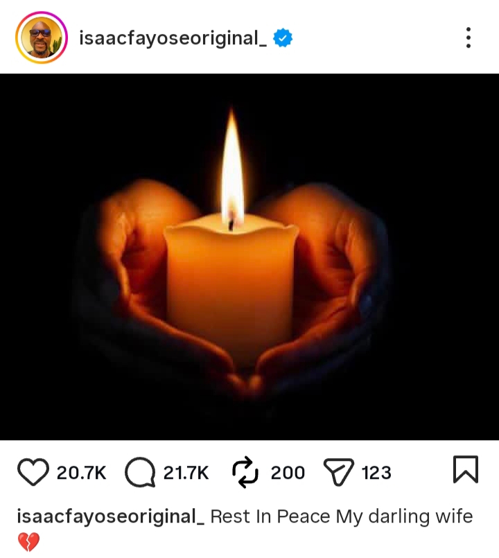 Isaac Fayose Loses Wife After Battle With Cancer