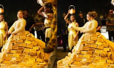 Queen Mercy Atang Reveals Why She Wore Dress Made Of 500 Loaves Of Bread To AMVCA