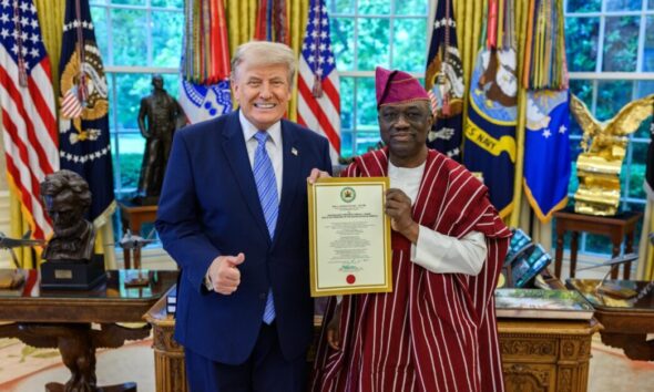 Kayode Are Begins Role As Nigeria’s Ambassador To US, Presents Credentials To Trump [Photos]