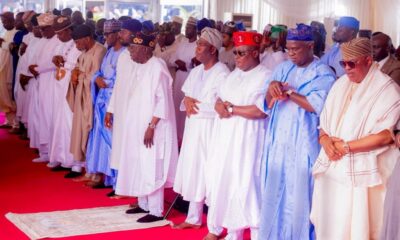 Tinubu Joins Muslim Faithfuls For Eid-el-Kabir Prayers At Dodan Barracks In Lagos