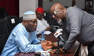 "Oga, You Did It Like Arsenal" - Dino Melaye Hails Atiku After Winning ADC Primary