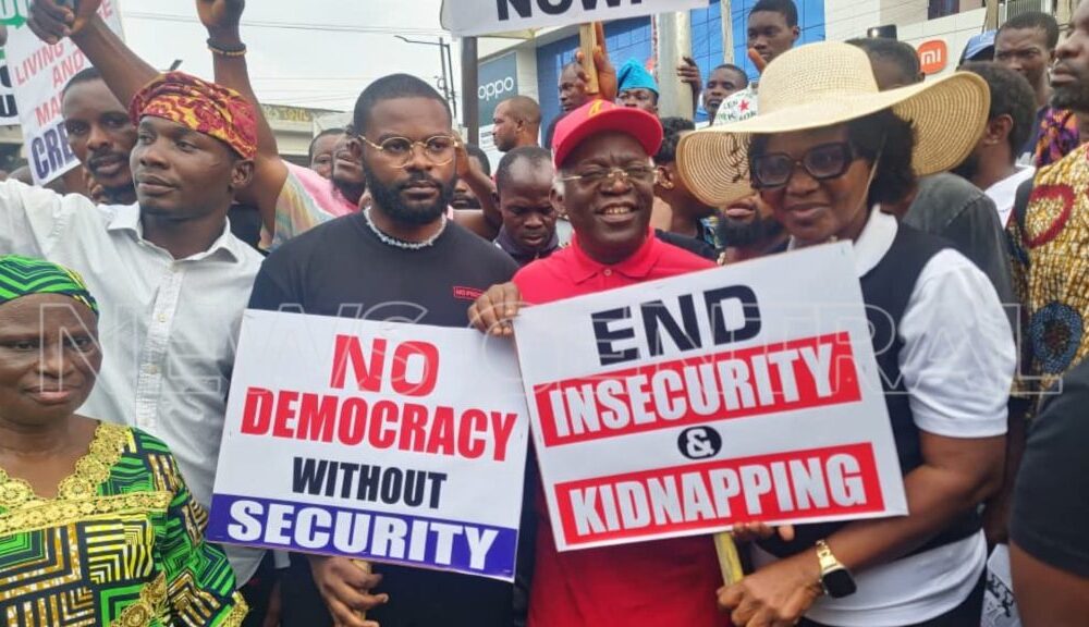 Falana, Falz, Leads Lagos Protest Against Insecurity On Democracy Day [Video]