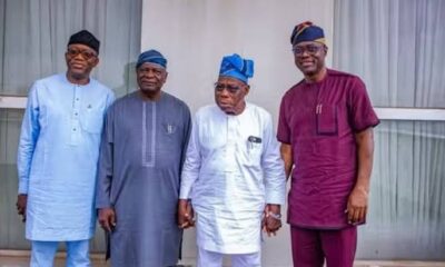Makinde, Fayemi, Oyinlola Visit Obasanjo To Discuss 2027 Elections