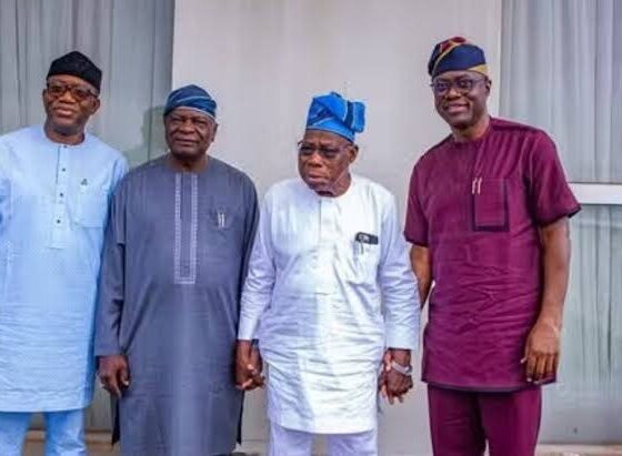 Makinde, Fayemi, Oyinlola Visit Obasanjo To Discuss 2027 Elections