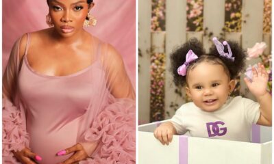 Toke Makinwa Unveils Daughter Yakira's Face On Her First Birthday [Photos]