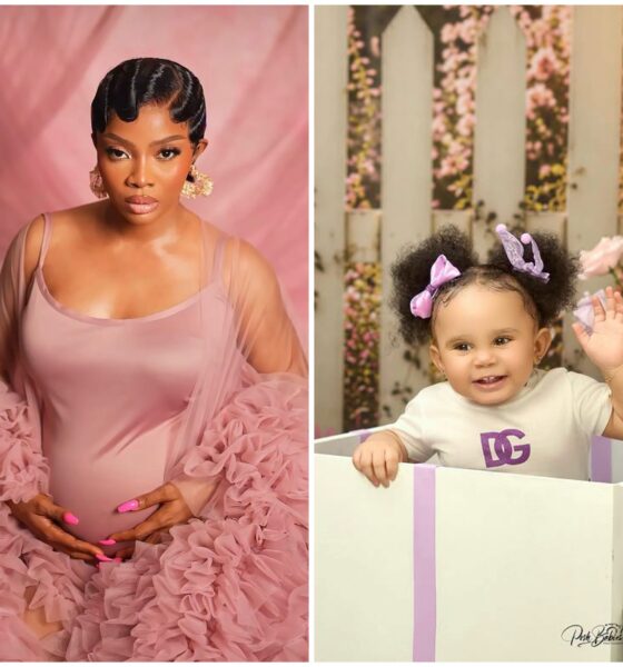 Toke Makinwa Unveils Daughter Yakira's Face On Her First Birthday [Photos]