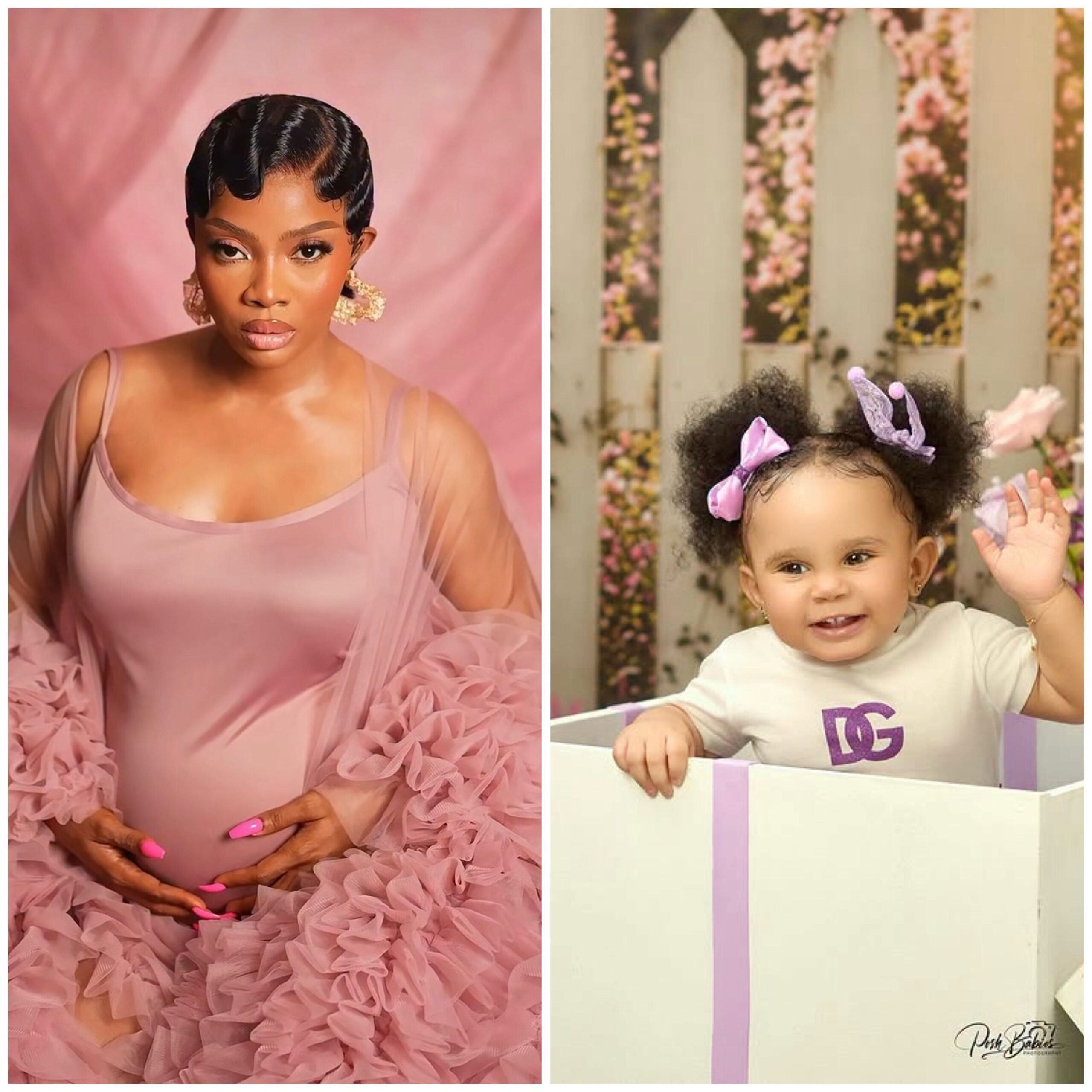 Toke Makinwa Unveils Daughter Yakira's Face On Her First Birthday [Photos]