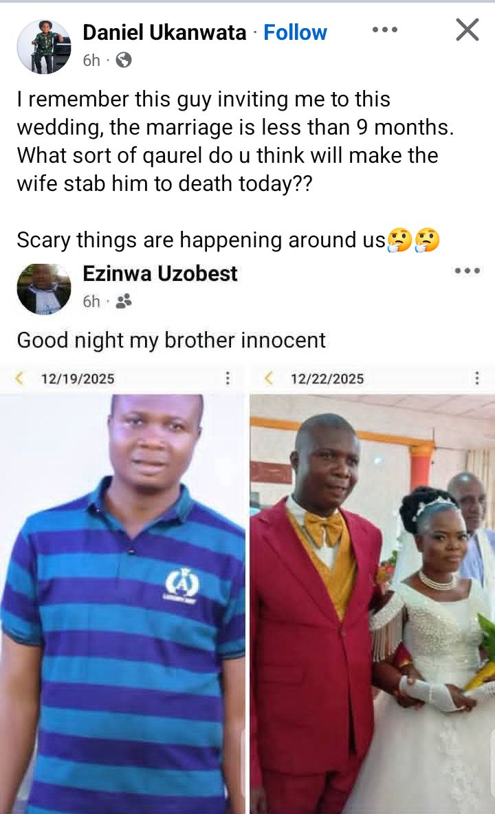 Woman Allegedly Stabs Husband To Death Seven Months After Wedding In Abia 6 Woman Allegedly Stabs Husband To Death Seven Months After Wedding In Abia