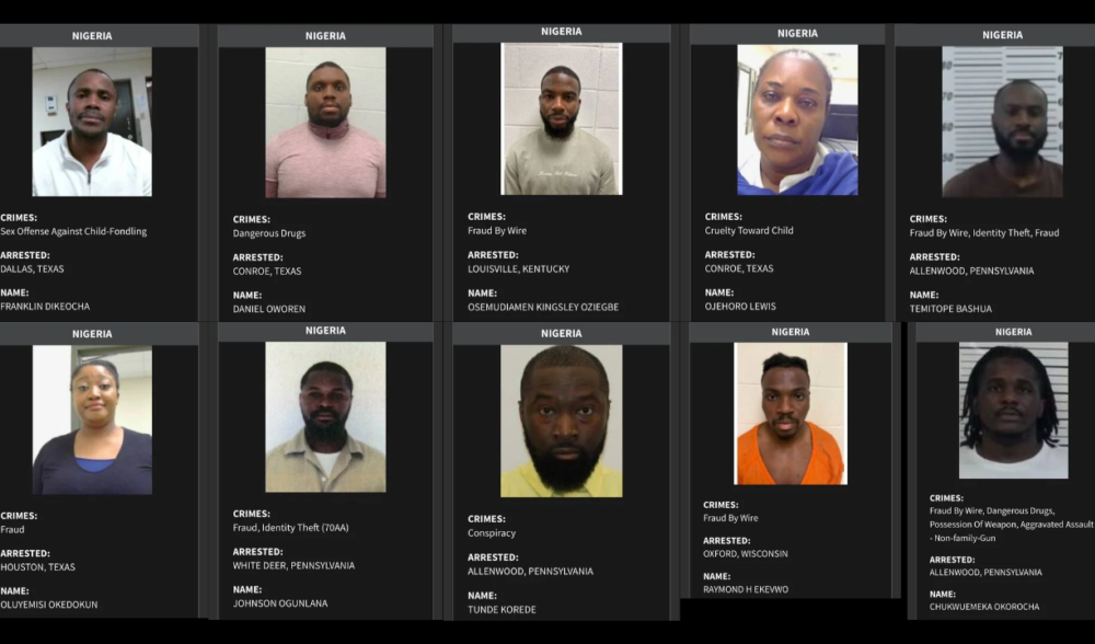US Releases New List Of 10 Nigerians Facing Deportation Over Criminal Offences